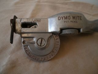 Vintage DYMO MITE Aluminum TAPEWRITER Label maker Hand Embossing Tool METAL 5
