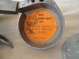 Vintage DYMO MITE Aluminum TAPEWRITER Label maker Hand Embossing Tool METAL 6