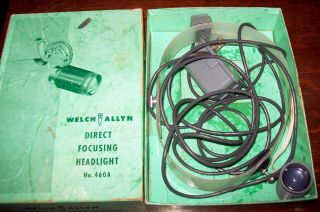 Vintage Welch Allyn Direct Focusing Headlight No.  460a Doctor 