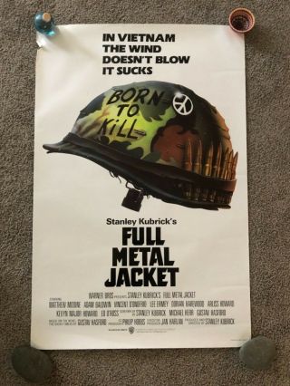 Full Metal Jacket Vintage 27x41 One Sheet Movie Poster Ss Adavance