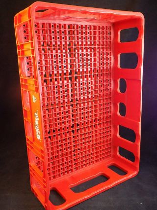 Vintage Coca Cola Coke Crate Carrier Red Plastic Stackable 18 " X 12 " Bottle Case