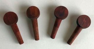 Vintage Wooden Friction Tuning Pegs - Silvertone -