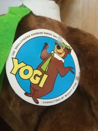 Vintage Yogi Bear Stuffed Animal Hanna - Barbera 1980 Mighty Star Plush Toy 16” 2