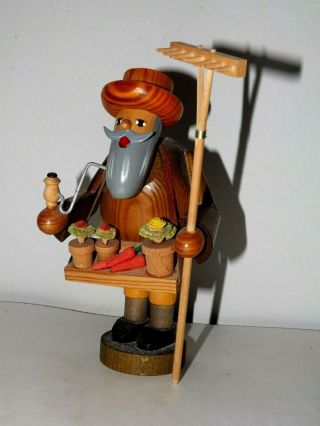 Vintage Old World Christmas Incense Smoker German Gardener/ Made Of Wood