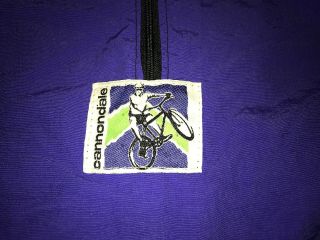 Vintage Cannondale Cycling Jacket Coat L Black Purple Neon Retro Bike half zip 2