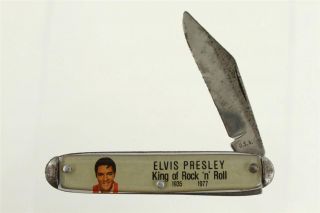 Vintage Period Single Blade Memorial Pocket Knife Elvis Presley 1935 - 1977
