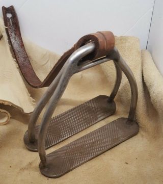 Vintage Horse Riding Stirrups - Welded Steel - Appears Hand Made
