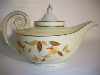 Vintage Halls Superior,  Jewel Tea,  Autumn Leaf Aladdin Teapot With Lid & Infuser