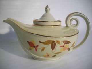 Vintage Halls Superior,  Jewel Tea,  Autumn Leaf Aladdin Teapot with Lid & Infuser 2