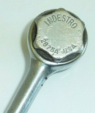 Indestro 2875a 1/4 " Dr.  5 " Long Fine Tooth Ratchet Vintage Made In Usa