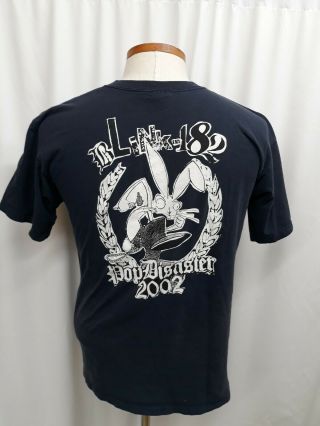 Vintage 2002 Blink 182 Pop Disaster Tour Blue T - Shirt Mens Large Rabbit