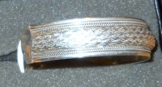 Vintage Sterling Silver Raised Braded Rope Cuff Bracelet 17.  5g 2
