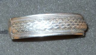 Vintage Sterling Silver Raised Braded Rope Cuff Bracelet 17.  5g 3