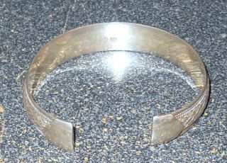 Vintage Sterling Silver Raised Braded Rope Cuff Bracelet 17.  5g 5