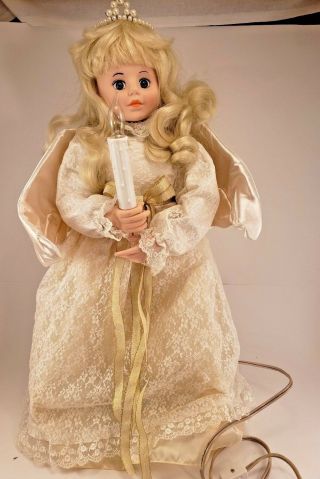 Vintage Telco Motion - Ette Lighted Animated Christmas Victorian Angel 1991 5