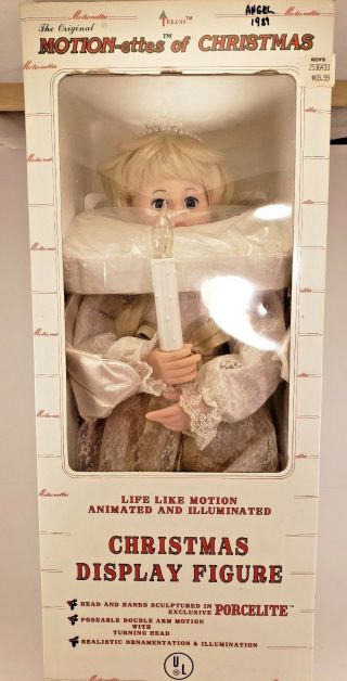 Vintage Telco Motion - Ette Lighted Animated Christmas Victorian Angel 1991 7