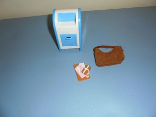 Vintage Fisher Price Dream Dollhouse Mail Box With Mail & Bag