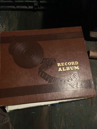 Vintage 78 Rpm 10 " Record Album Storage Book Binder Holder Pocket Brown Embossed