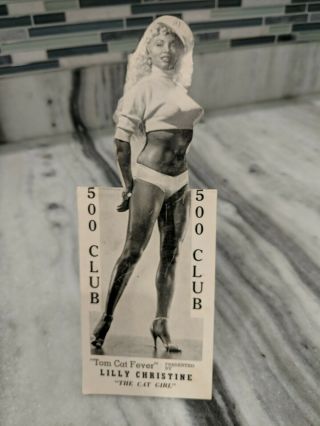 Burlesque Star Lilly Christine 1950s Vintage 500 Club The Cat Girl Photo Menu