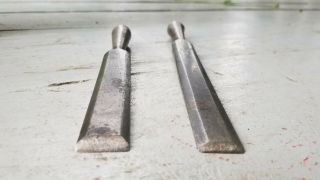 Vintage Set (2) T.  H.  Witherby Woodworking Socket Chisels