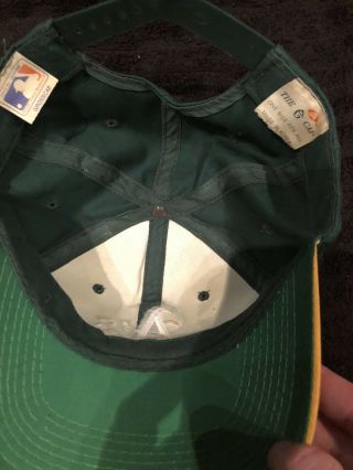 VTG Oakland Athletics A ' s Snapback Hat MLB Adjustable Retro Cap Green Yellow 2