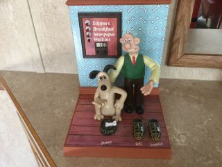 Vintage 1995 Wallace And Gromit Figures Talking Alarm Clock From Wesco -