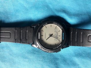 Vintage Mens Casio Analog Digital Databank World Time Twincept Watch Abx - 20