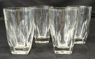 Vintage Hazel Atlas Double Old Fashioned Glass Colony Clear 12 Oz.  Set Of 4
