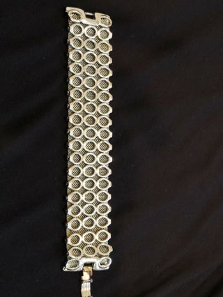 Vintage Silver Mesh Bracelet - 1.  5” Width