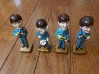 The Beatles Vintage Cake Toppers Bobblehead Nodders Set Of 4