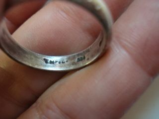 Mens Wedding Gift Vtg Taxco Sterling Silver 4mm Wedding Band Ring SZ10 2