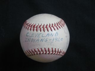 Vintage 1960 Cleveland Indians Autographed Baseball - Facsimile Stamped