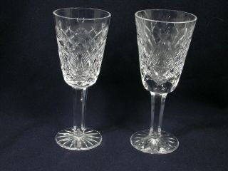 2 Vintage Waterford Ireland Shannon Jubilee Sherry Lead Crystal Glasses Old Mark