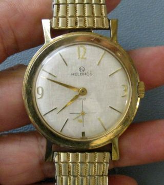 Vintage Mens Helbros Wind Up Watch With Subdial