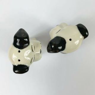 Vintage Salt And Pepper Shakers Dogs Black White Puppy Tongue Out Spots 5