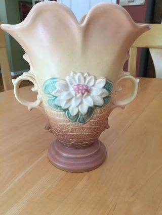 Vintage Hull Art Vase Flowered Two Handled Absolute Pottery