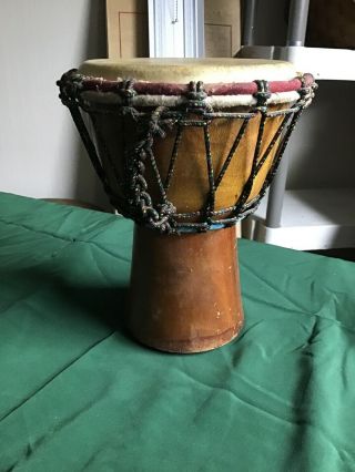 Vintage Djembe Hand Drum Made In Indonesia Great For Drum Circles And Beginners