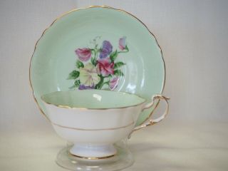 Vintage Paragon Tea Cup And Saucer Bone China,  W/ Sweet Pea Flowers