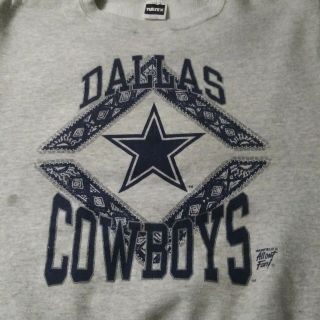 Vintage Dallas Cowboys Sweatshirt Tultex Warfields All Out Fan Xl