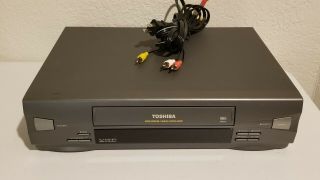 Toshiba M - 624 Vcr Vhs Player Recorder With Av Cables No Remote &