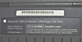 Apple Macintosh HDI - 20 External Floppy Disk Drive 1991 Vintage 1.  4 MB 3