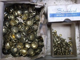 Vintage Standard Rivet Co.  Solid Brass and Nickle spots MADE IN USA 2