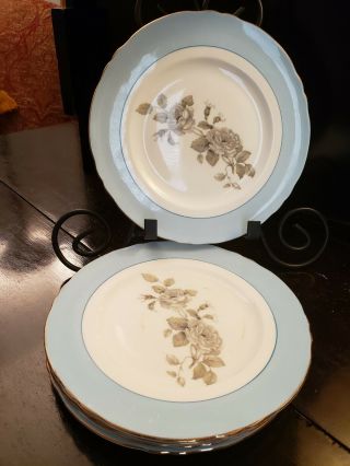 5 Vintage Crown Staffordshire England Fine Bone China Salad / Dessert Plate