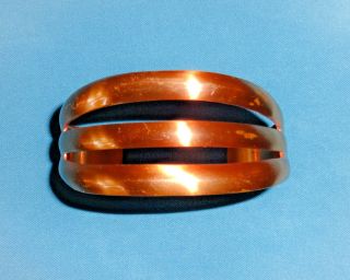 Vintage Bell Trading Post Art Deco 3 - Banded Solid Copper Healing Bracelet Cuff