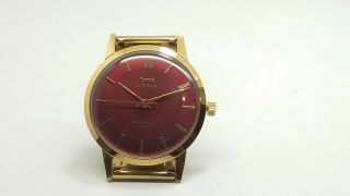 vintage hmt sona hand winding men ' s gold plated wrist watch run order 5