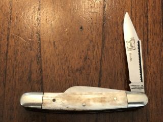 Vintage Parker Cut Co Brahma Smooth Bone 3 Blade Stockman