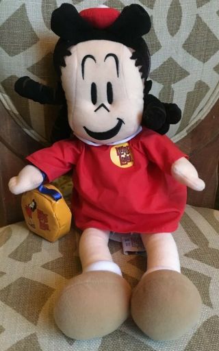 Vintage 16 " Little Lulu Plush Doll By Eden Toys With Dress & Purse 1999