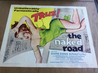 1959 Vtg 22x28 Half Sheet Movie Big Lobby Film Poster The Naked Road