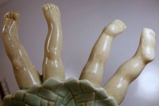 Vintage Legs Sombrero Hat Ashtray Figurine Unmarked California Pottery? 6