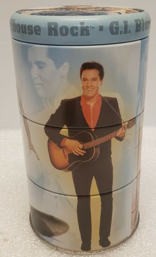 6 " Elvis Presley Film Legend Stacking Tin By Vandor Signature Product Vintage